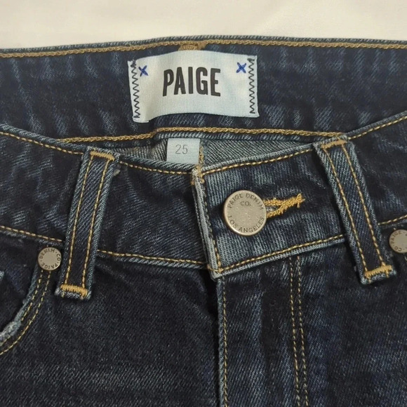 Paige Margot Denim Shorts, Color Dark Wash Size 25 - Picture 8 of 16